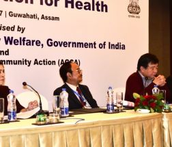Inaugural session in progress. From left Ms Poonam Muttreja, Member AGCA; Dr K Lalpiakzuala, Mission Director -Mizoram; Dr Bimal Rai, Mission Director -Sikkim; and Mr Saroj Shamal, Additional Mission Director, Odisha